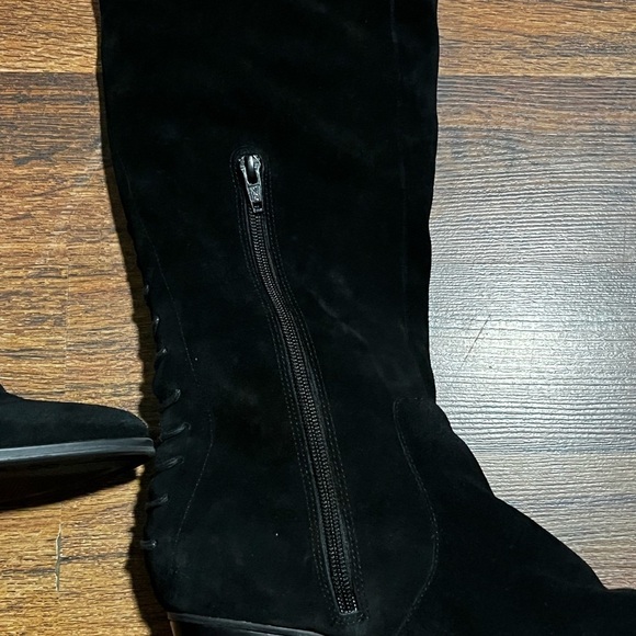 Aldo Womens Black Real Suede Over The Knee Ryder BootsSize 7 Pointed Toe - Picture 6 of 6